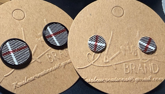 Plaid Stud Earrings Set